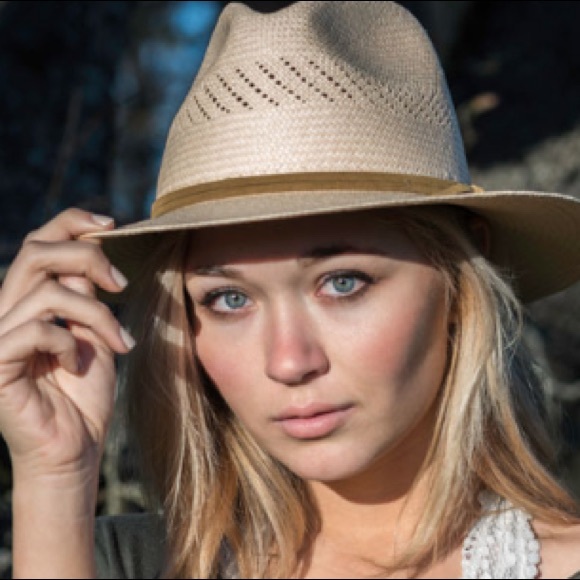 PANTROPIC BEIGE PANAMA SUMMER STRAW SUN HAT NEW WIDE BRIM SOUTHWEST FEDORA